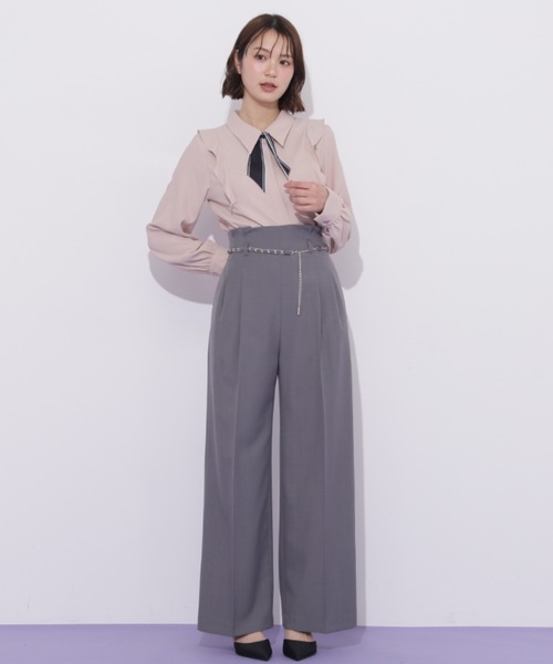 JILL by JILL STUART（ジルバイジルスチュアート）の「チェーンベルトタックワイドパンツ（その他パンツ・レディース・ピンク/ブルー/グレー/ベージュ・SMALL/MEDIUM）」の19枚目の写真