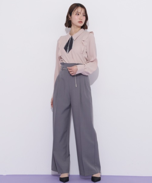 JILL by JILL STUART（ジルバイジルスチュアート）の「チェーンベルトタックワイドパンツ（その他パンツ・レディース・ピンク/ブルー/グレー/ベージュ・SMALL/MEDIUM）」の22枚目の写真