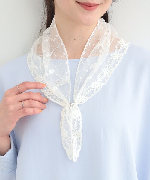 SHOO・LA・RUE（シューラルー）の「マグネット付きレースストール（ストール/ショール・レディース・ブラック/アイボリー・00）」の5枚目の写真