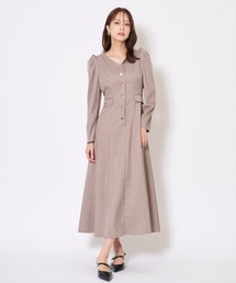 AND COUTURE（アンドクチュール）の「Vネックパフスリーブワンピース（ワンピース）」