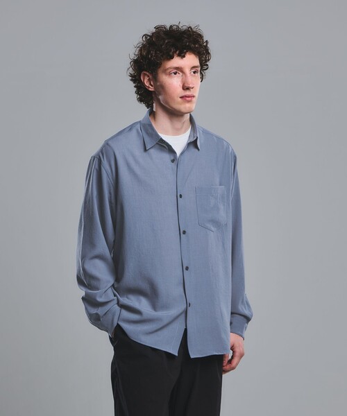 green label relaxing（グリーンレーベルリラクシング）の「ワッシャー ポプリン ボックス シャツ（シャツ/ブラウス・メンズ・ベージュ/ダークグレー/ロイヤルブルー・S/M/L/XL）」の3枚目の写真