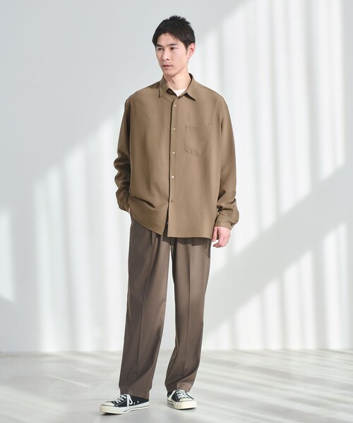 green label relaxing（グリーンレーベルリラクシング）の「ワッシャー ポプリン ボックス シャツ（シャツ/ブラウス・メンズ・ベージュ/ダークグレー/ロイヤルブルー・S/M/L/XL）」の5枚目の写真