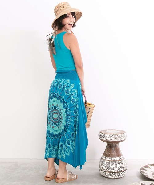 チャイハネ（チャイハネ）の「【チャイハネ】レレリア変形スカート（スカート・レディース・ブルー/ブラック/ホワイト・FREE）」の9枚目の写真