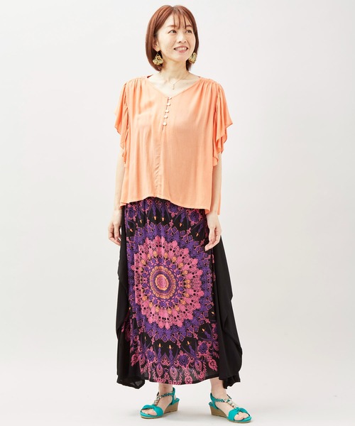 チャイハネ（チャイハネ）の「【チャイハネ】レレリア変形スカート（スカート・レディース・ブルー/ブラック/ホワイト・FREE）」の19枚目の写真