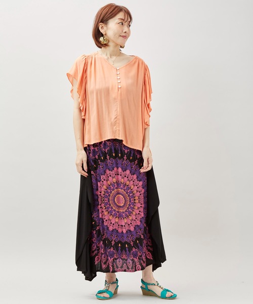 チャイハネ（チャイハネ）の「【チャイハネ】レレリア変形スカート（スカート・レディース・ブルー/ブラック/ホワイト・FREE）」の20枚目の写真