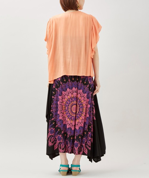 チャイハネ（チャイハネ）の「【チャイハネ】レレリア変形スカート（スカート・レディース・ブルー/ブラック/ホワイト・FREE）」の10枚目の写真