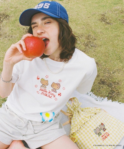 sanrio（サンリオ）の「【お気に入り登録数800件突破/コラボ/カラバリ豊富】MILKFED. × HELLO KITTY SUN-KISSED F2F DRAWSTRING BAG（バックパック/リュック・レディース・イエロー/ブラック/レッド・ONE SIZE）」の4枚目の写真