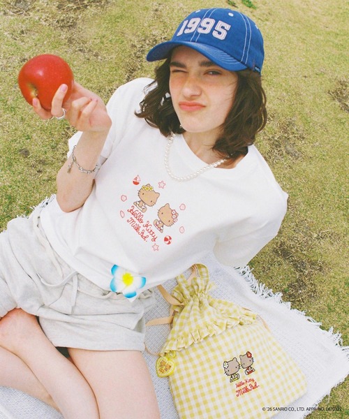 sanrio（サンリオ）の「【お気に入り登録数800件突破/コラボ/カラバリ豊富】MILKFED. × HELLO KITTY SUN-KISSED F2F DRAWSTRING BAG（バックパック/リュック・レディース・イエロー/ブラック/レッド・ONE SIZE）」の5枚目の写真