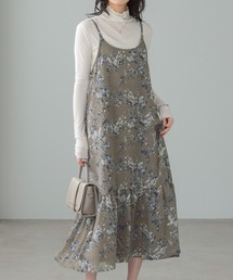 花柄シフォンキャミソールワンピース
