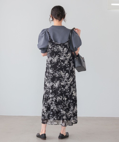 itto...(イット)の「花柄シフォンキャミソールワンピース(ワンピース・レディース・ブラック/モカ・FREE)」の13枚目の写真