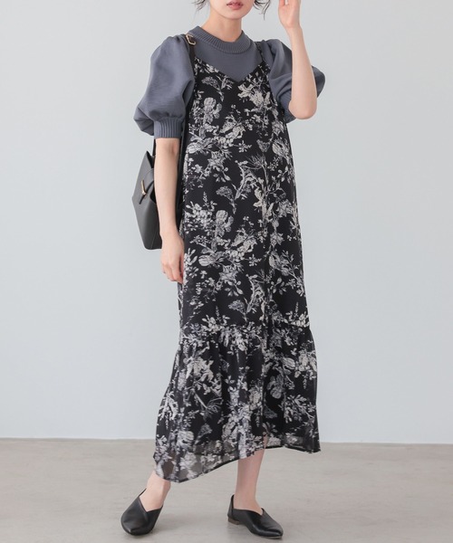 itto...(イット)の「花柄シフォンキャミソールワンピース(ワンピース・レディース・ブラック/モカ・FREE)」の14枚目の写真