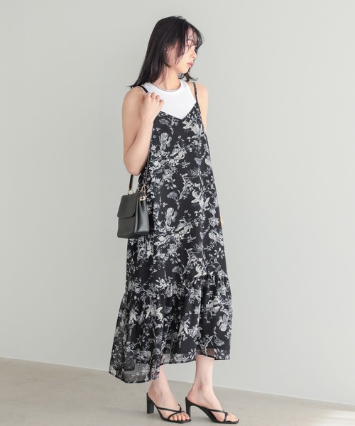 itto...(イット)の「花柄シフォンキャミソールワンピース(ワンピース・レディース・ブラック/モカ・FREE)」の16枚目の写真