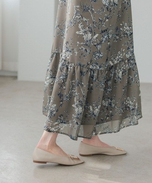 itto...(イット)の「花柄シフォンキャミソールワンピース(ワンピース・レディース・ブラック/モカ・FREE)」の7枚目の写真