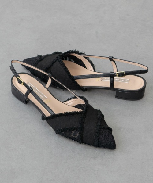 inter-chaussures（インターショシュール）の「【INTER-CHAUSSURES】ポインテッドトウローヒールバックバンド(I61301)（パンプス・レディース・ベージュ系その他/ブラック系その他・38/37/36/35/39）」の2枚目の写真
