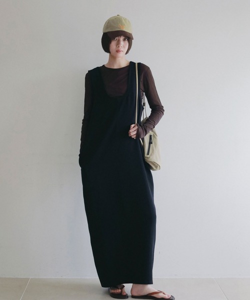 anuke（アンヌーク）の「Uneck Loose Onepiece（ワンピース・レディース・ネイビー/ブラック・36inch/38inch）」の5枚目の写真