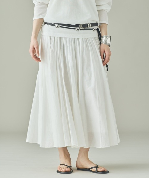 Curensology（カレンソロジー）の「Curensology(カレンソロジー)/オーガンタックスカート（スカート・レディース・ブラック/ホワイト・FREE）」の3枚目の写真