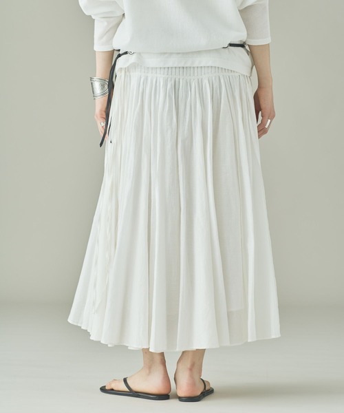 Curensology（カレンソロジー）の「Curensology(カレンソロジー)/オーガンタックスカート（スカート・レディース・ブラック/ホワイト・FREE）」の5枚目の写真