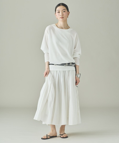 Curensology（カレンソロジー）の「Curensology(カレンソロジー)/オーガンタックスカート（スカート・レディース・ブラック/ホワイト・FREE）」の6枚目の写真