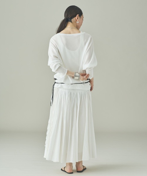 Curensology（カレンソロジー）の「Curensology(カレンソロジー)/オーガンタックスカート（スカート・レディース・ブラック/ホワイト・FREE）」の8枚目の写真