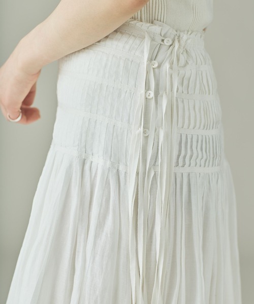 Curensology（カレンソロジー）の「Curensology(カレンソロジー)/オーガンタックスカート（スカート・レディース・ブラック/ホワイト・FREE）」の10枚目の写真