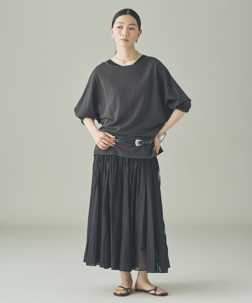 Curensology（カレンソロジー）の「Curensology(カレンソロジー)/オーガンタックスカート（スカート・レディース・ブラック/ホワイト・FREE）」の16枚目の写真