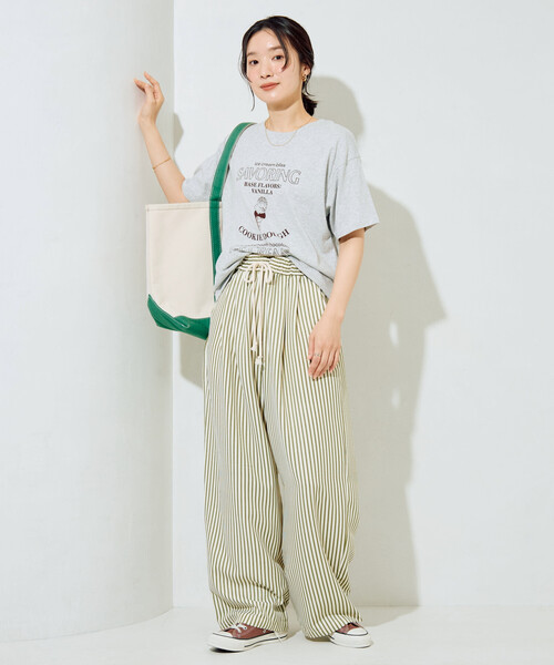 FREAK'S STORE（フリークスストア）の「限定展開　ポコポコ ストライプ イージーパンツ（その他パンツ・レディース・ブラック/グリーン/ブラウン・SMALL/MEDIUM）」の4枚目の写真