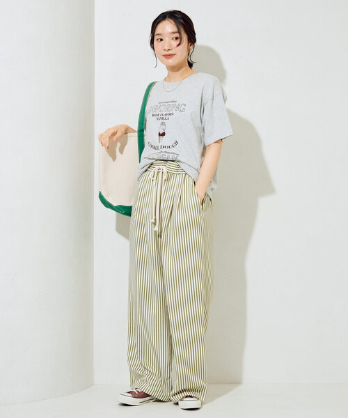 FREAK'S STORE（フリークスストア）の「限定展開　ポコポコ ストライプ イージーパンツ（その他パンツ・レディース・ブラック/グリーン/ブラウン・SMALL/MEDIUM）」の5枚目の写真