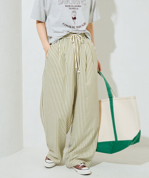 FREAK'S STORE（フリークスストア）の「限定展開　ポコポコ ストライプ イージーパンツ（その他パンツ・レディース・ブラック/グリーン/ブラウン・SMALL/MEDIUM）」の7枚目の写真