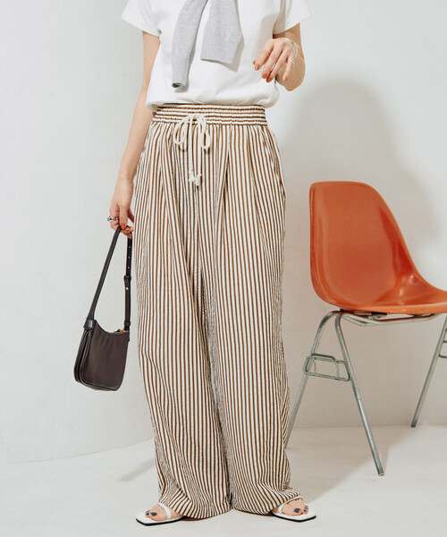 FREAK'S STORE（フリークスストア）の「限定展開　ポコポコ ストライプ イージーパンツ（その他パンツ・レディース・ブラック/グリーン/ブラウン・SMALL/MEDIUM）」の12枚目の写真