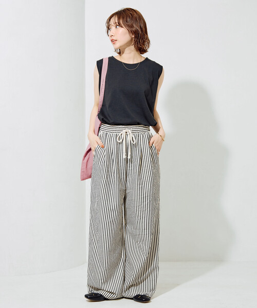 FREAK'S STORE（フリークスストア）の「限定展開　ポコポコ ストライプ イージーパンツ（その他パンツ・レディース・ブラック/グリーン/ブラウン・SMALL/MEDIUM）」の18枚目の写真