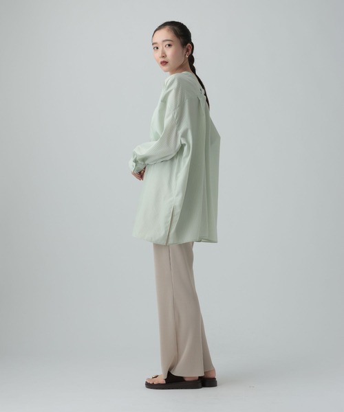 LEPSIM(レプシィム)の「Vネックオーバーシャツ長袖チュニック 643022(シャツ/ブラウス・レディース・チャコールグレー/オレンジ/グレイッシュベージュ/グリーン系その他・FREE)」の13枚目の写真