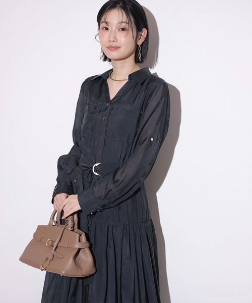 Mystrada（マイストラーダ）の「ポケットシアーシャツワンピ（ワンピース・レディース・ライトイエロー/ピンク/ネイビー・36/38）」の4枚目の写真