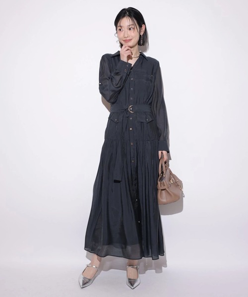 Mystrada（マイストラーダ）の「ポケットシアーシャツワンピ（ワンピース・レディース・ライトイエロー/ピンク/ネイビー・36/38）」の6枚目の写真