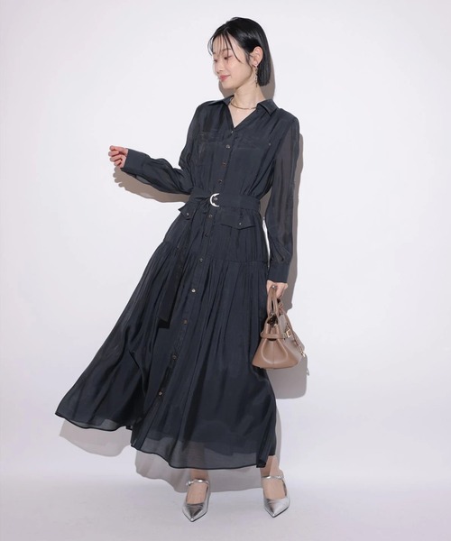 Mystrada（マイストラーダ）の「ポケットシアーシャツワンピ（ワンピース・レディース・ライトイエロー/ピンク/ネイビー・36/38）」の7枚目の写真