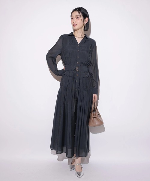 Mystrada（マイストラーダ）の「ポケットシアーシャツワンピ（ワンピース・レディース・ライトイエロー/ピンク/ネイビー・36/38）」の8枚目の写真