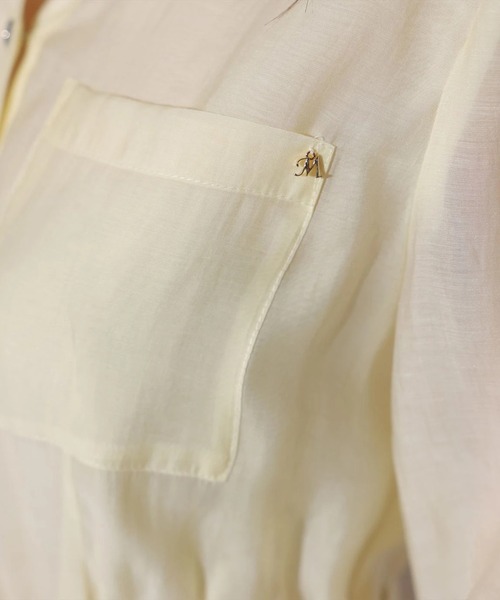 Mystrada（マイストラーダ）の「ポケットシアーシャツワンピ（ワンピース・レディース・ライトイエロー/ピンク/ネイビー・36/38）」の12枚目の写真