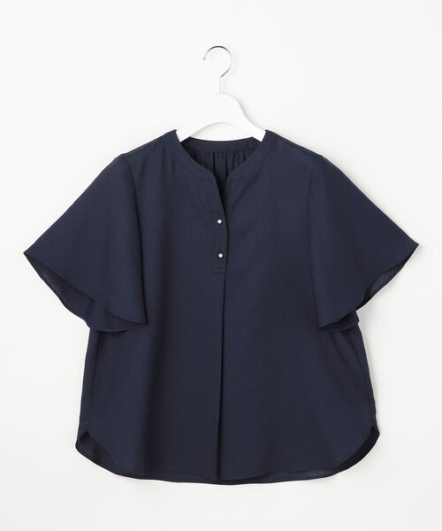 ANY SIS（エニィスィス）の「スムージーポリエステル スキッパー ブラウス（シャツ/ブラウス・レディース・ホワイト系1/ライトイエロー系1/ネイビー系/ライトグリーン系・X-LARGE）」の4枚目の写真