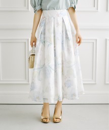 tocco closet | シアーフラワープリントタックフレアスカート(スカート)