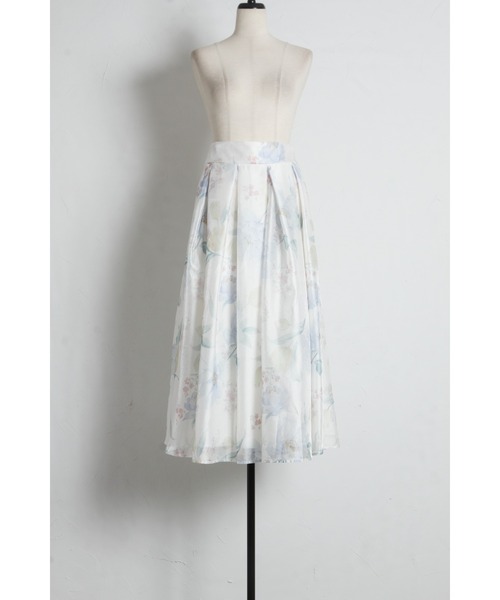 tocco closet（トッコ　クローゼット）の「シアーフラワープリントタックフレアスカート（スカート・レディース・ピンク/ブルー・M）」の19枚目の写真