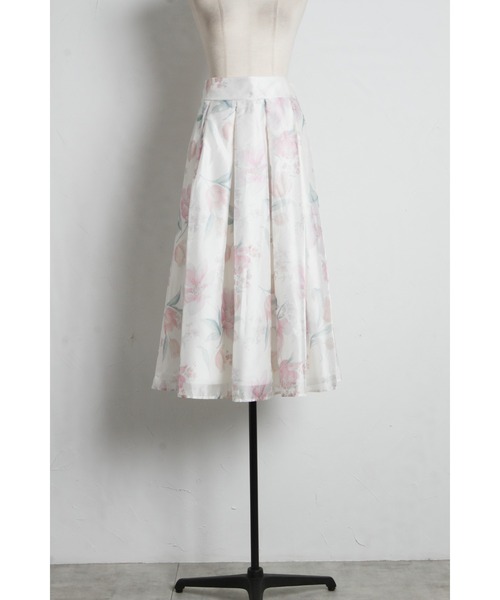 tocco closet（トッコ　クローゼット）の「シアーフラワープリントタックフレアスカート（スカート・レディース・ピンク/ブルー・M）」の20枚目の写真