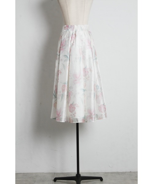 tocco closet（トッコ　クローゼット）の「シアーフラワープリントタックフレアスカート（スカート・レディース・ピンク/ブルー・M）」の22枚目の写真