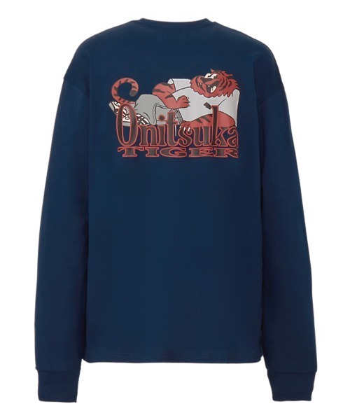 Onitsuka Tiger(オニツカタイガー)の「GRAPHIC LONG SLEEVED TEE / グラフィックロングスリーブティー(Tシャツ/カットソー・レディース・オフホワイト/ネイビー・S/XL/L/M/XS)」の1枚目の写真