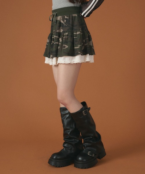 dispark（ディスパーク）の「DISPARK/【26年春夏新作】レースドッキングカモフラスカート（スカート・レディース・その他1・FREE）」の5枚目の写真