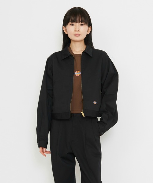 Dickies（ディッキーズ）の「Dickies/ディッキーズ レディース TCツイル アイゼンハワーショートジャケット（その他アウター・レディース・ダークブラウン/ベージュ/ダークグリーン/ブラック・SMALL/MEDIUM）」の2枚目の写真
