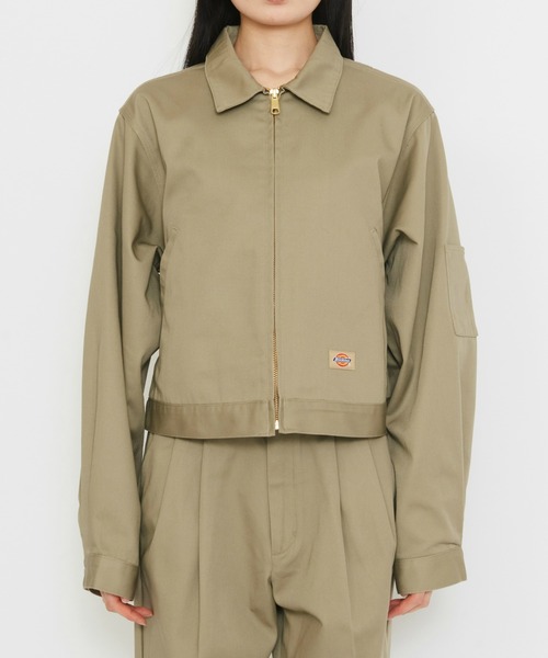 Dickies（ディッキーズ）の「Dickies/ディッキーズ レディース TCツイル アイゼンハワーショートジャケット（その他アウター・レディース・ダークブラウン/ベージュ/ダークグリーン/ブラック・SMALL/MEDIUM）」の7枚目の写真