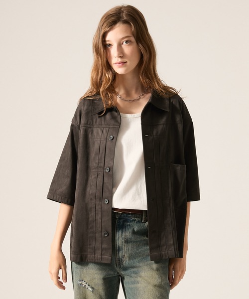 CLEL(クレイル)の「【CLEL】Trucker Design Summer Fade Shirt / トラッカーデザイン サマーフェードシャツ(吸水速乾)(シャツ/ブラウス・メンズ・チャコールグレー/ブラウン/ブラック・XS/S/M/L)」の14枚目の写真