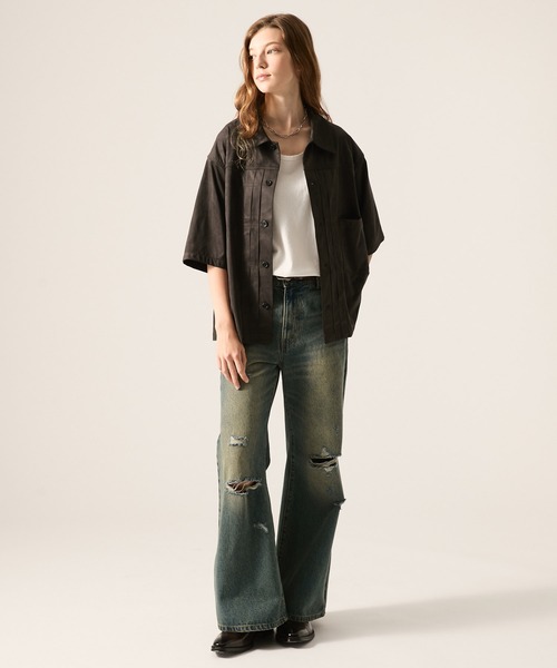 CLEL(クレイル)の「【CLEL】Trucker Design Summer Fade Shirt / トラッカーデザイン サマーフェードシャツ(吸水速乾)(シャツ/ブラウス・メンズ・チャコールグレー/ブラウン/ブラック・XS/S/M/L)」の16枚目の写真