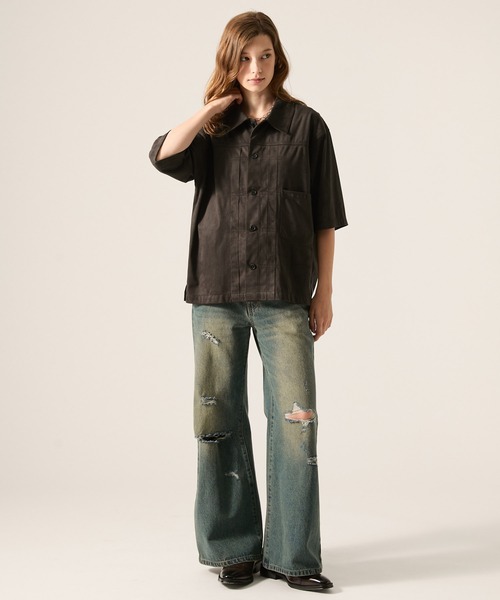CLEL(クレイル)の「【CLEL】Trucker Design Summer Fade Shirt / トラッカーデザイン サマーフェードシャツ(吸水速乾)(シャツ/ブラウス・メンズ・チャコールグレー/ブラウン/ブラック・XS/S/M/L)」の17枚目の写真
