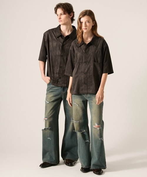 CLEL(クレイル)の「【CLEL】Trucker Design Summer Fade Shirt / トラッカーデザイン サマーフェードシャツ(吸水速乾)(シャツ/ブラウス・メンズ・チャコールグレー/ブラウン/ブラック・XS/S/M/L)」の21枚目の写真