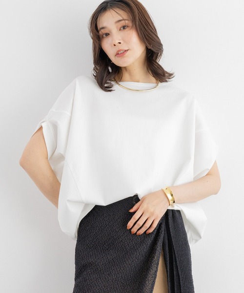 BARNYARDSTORM（バンヤードストーム）の「【『BABALOG』YouTubeご紹介アイテム】BARNYARDSTORM / トリコットターンバックTシャツ（Tシャツ/カットソー・レディース・ブラウン/ホワイト/チャコールグレー・S/M）」の7枚目の写真